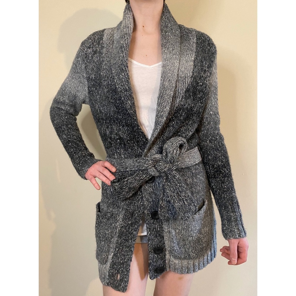 Gray M. Rena cardigan with matching cloth belt